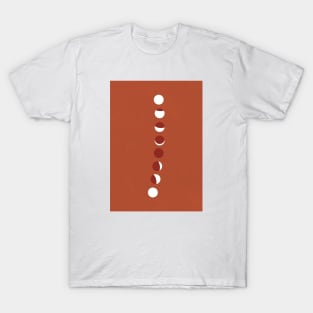 Lunar Eclipse, Moon Phase, Terracotta, Mid Century T-Shirt